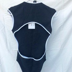 Zara Modern Backless Bodysuit NWT